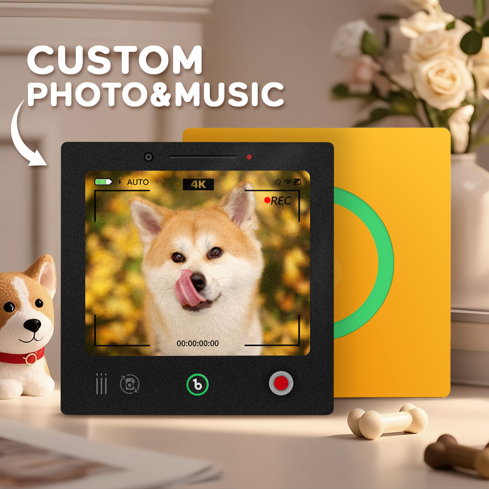 Custom Photo Music Fridge Magnet Frame Music Wall Photo Sticker Music Movement That Can Be Played Camera Style - mysiliconefoodbag