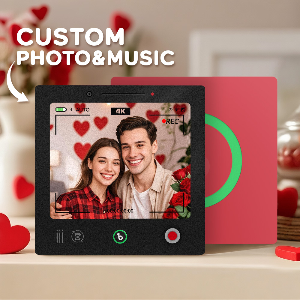 Custom Photo Music Fridge Magnet Frame Music Wall Photo Sticker Music Movement That Can Be Played Camera Style - mysiliconefoodbag