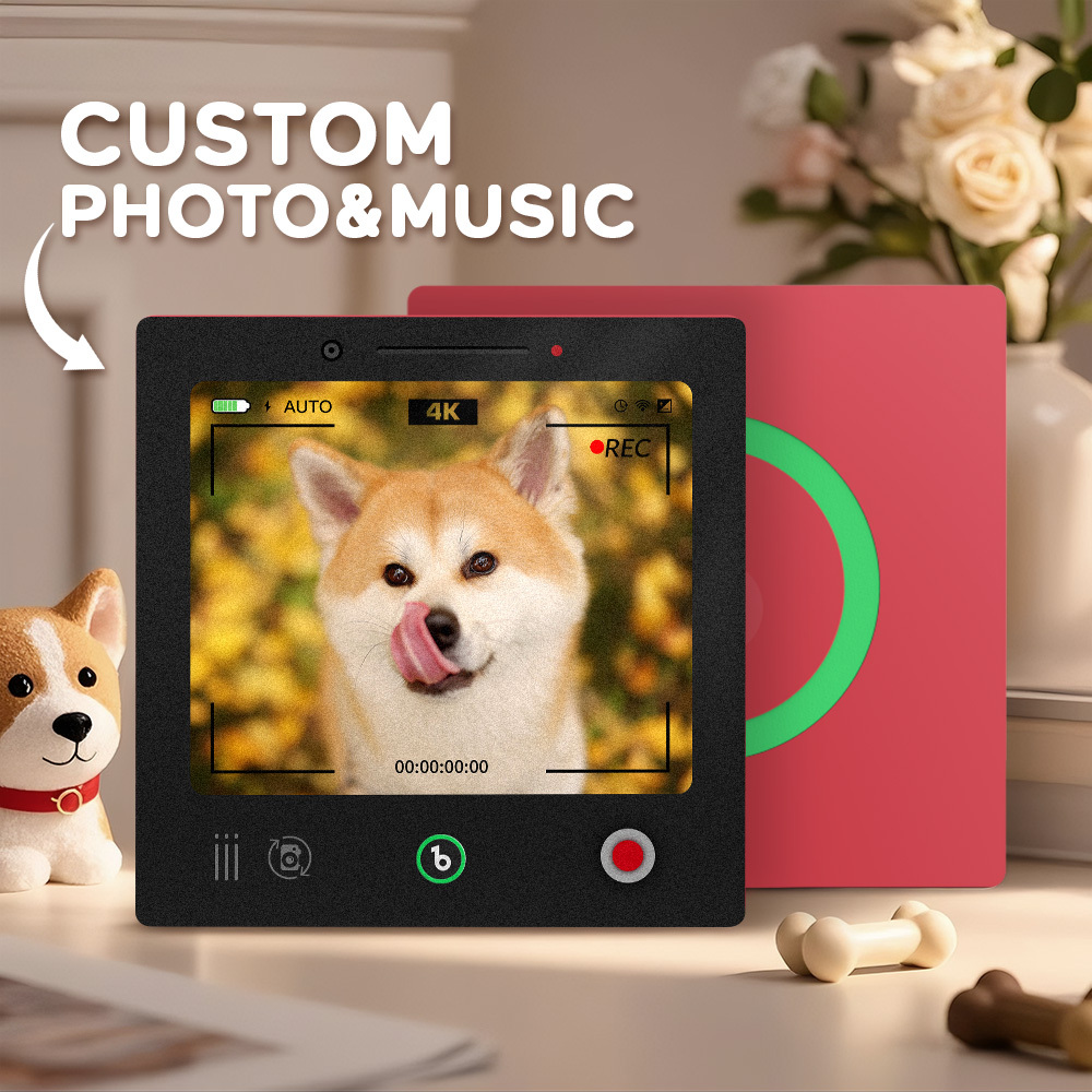 Custom Photo Music Fridge Magnet Frame Music Wall Photo Sticker Music Movement That Can Be Played Camera Style - mysiliconefoodbag