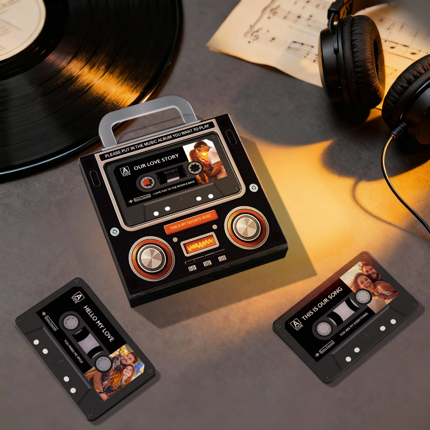 Music MixTape Fridge Magnet NFC Cassette-Shaped | NFC-Enabled Auto-Play 1-9 Song Acrylic Decor MixTape No Phone Needed Gift for Couples