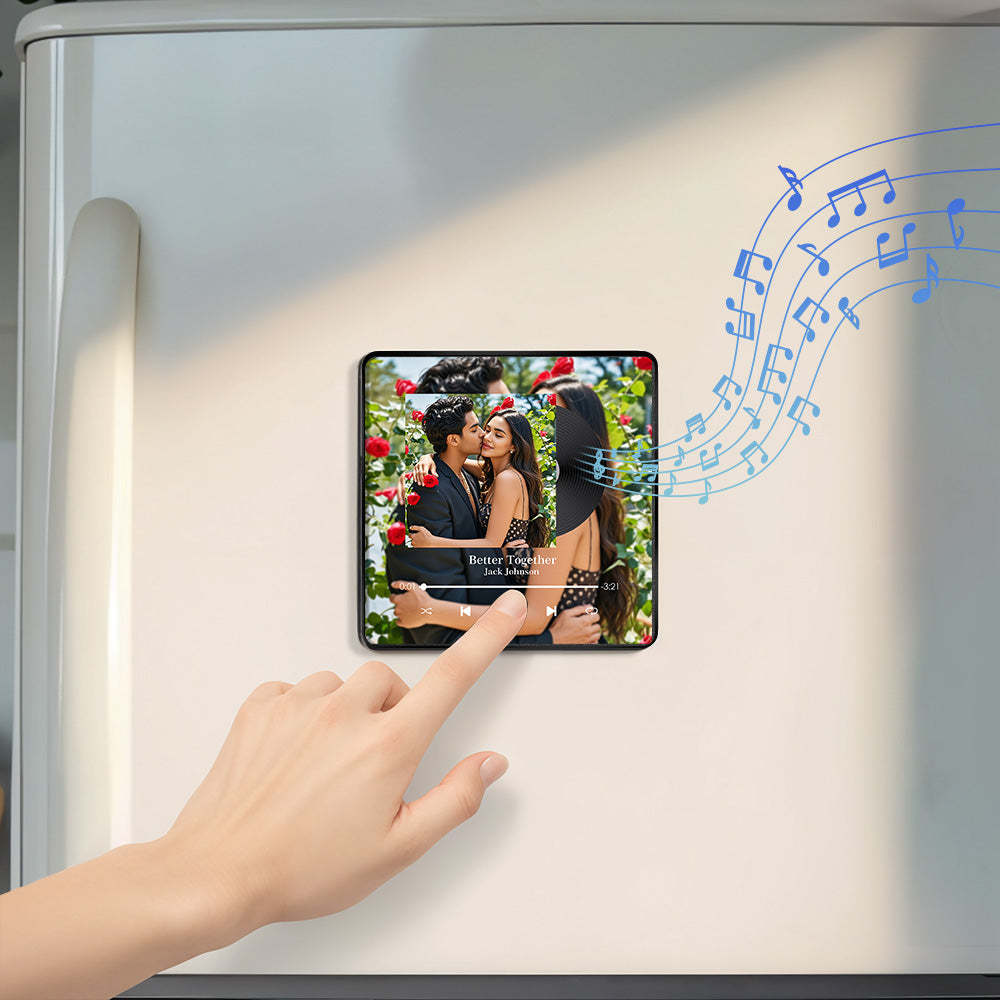 Customized Album Fridge Magnet Personalized Photo Music Fridge Magnet Pro Can Play Songs Best Special Gifts Ideas - Get Photo Blanket