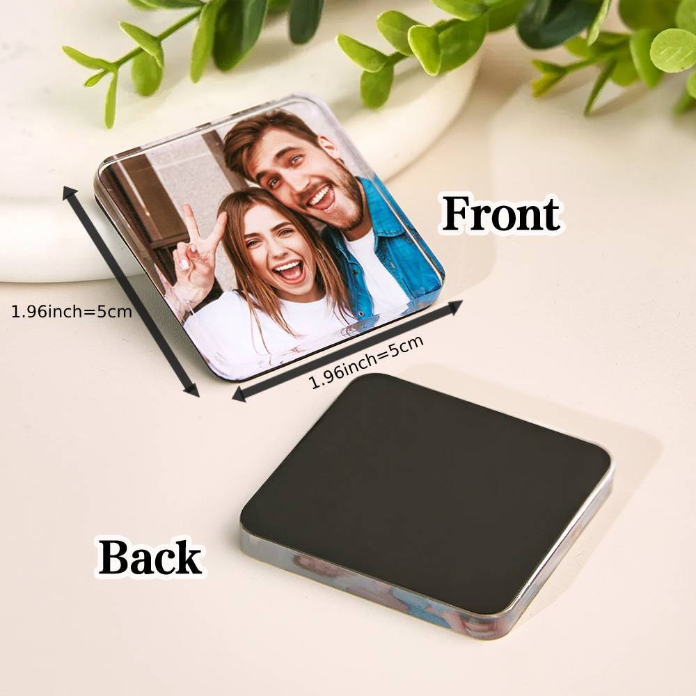 Personalized Photo Fridge Magnetic Acrylic Square Refrigerator Magnet Home Decor - mysiliconefoodbag