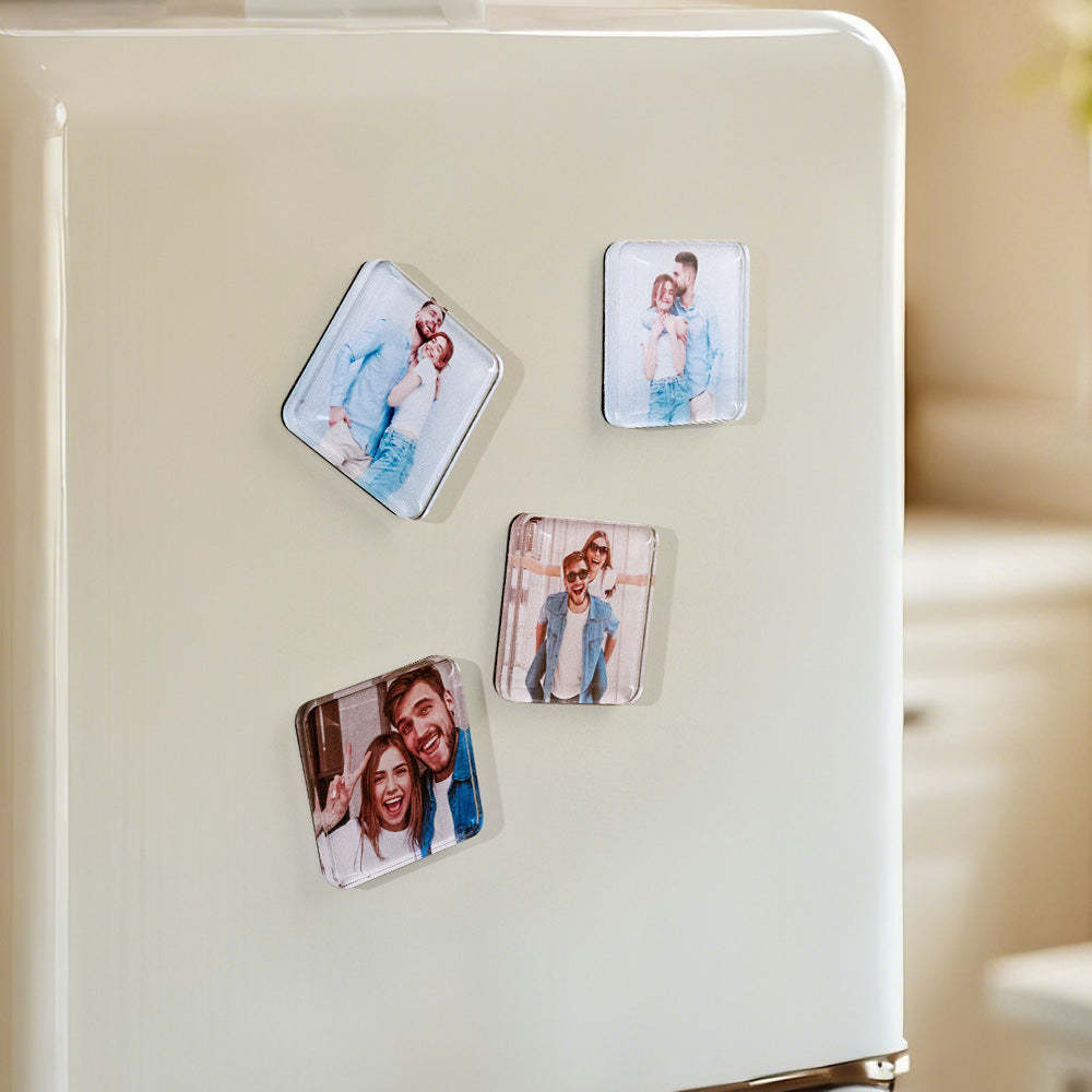 Personalized Photo Fridge Magnetic Acrylic Square Refrigerator Magnet Home Decor - mysiliconefoodbag