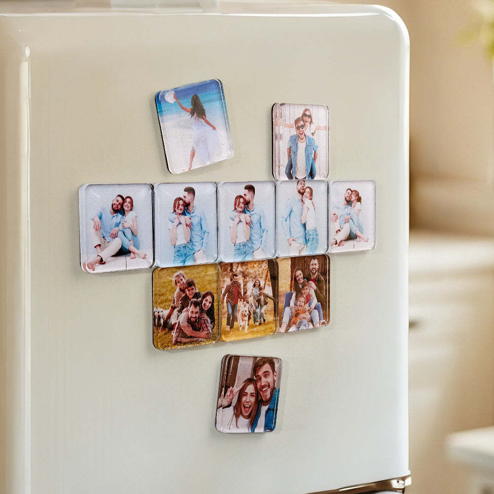 Personalized Photo Fridge Magnetic Acrylic Square Refrigerator Magnet Home Decor - mysiliconefoodbag