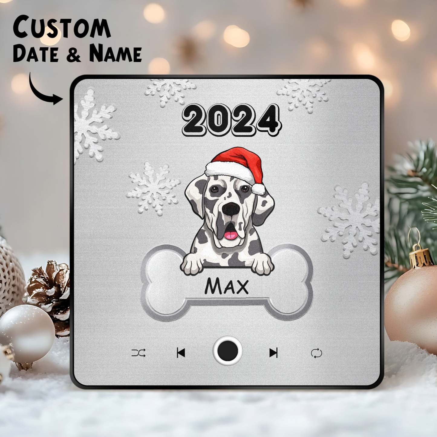 Personalized Music Fridge Magnet Custom Pet Dog Merry Christmas Custom Music Magnets Can Play Songs Christmas Gift Pet Lovers Gifts - mysiliconefoodbag