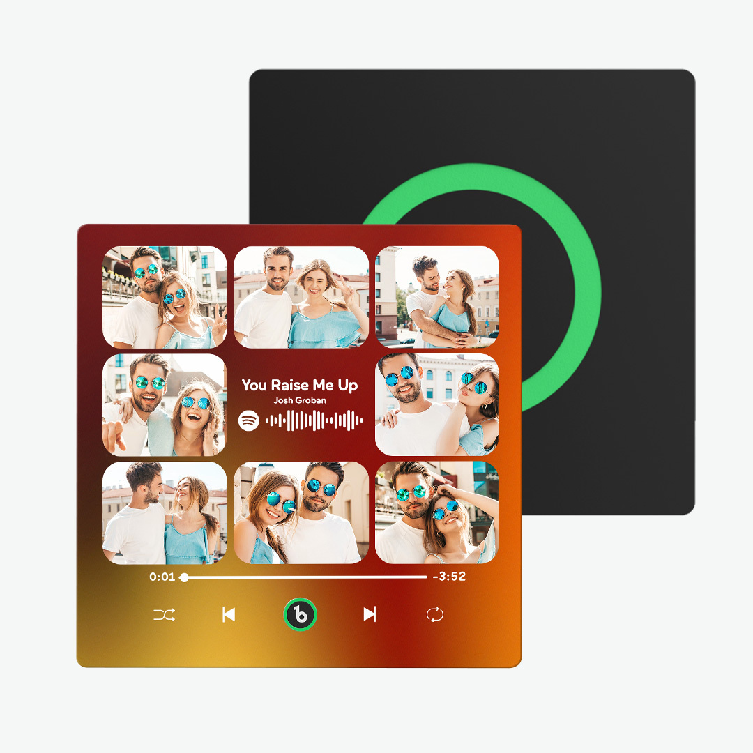 Personalized Music Fridge Magnet Can Plays Song FridgeBeats Pro Supports Bluetooth Connectivity Upgrade Photo Colorful Album Fridge Magnet 9 Photos Gifts for Valentine's Day - mysiliconefoodbag