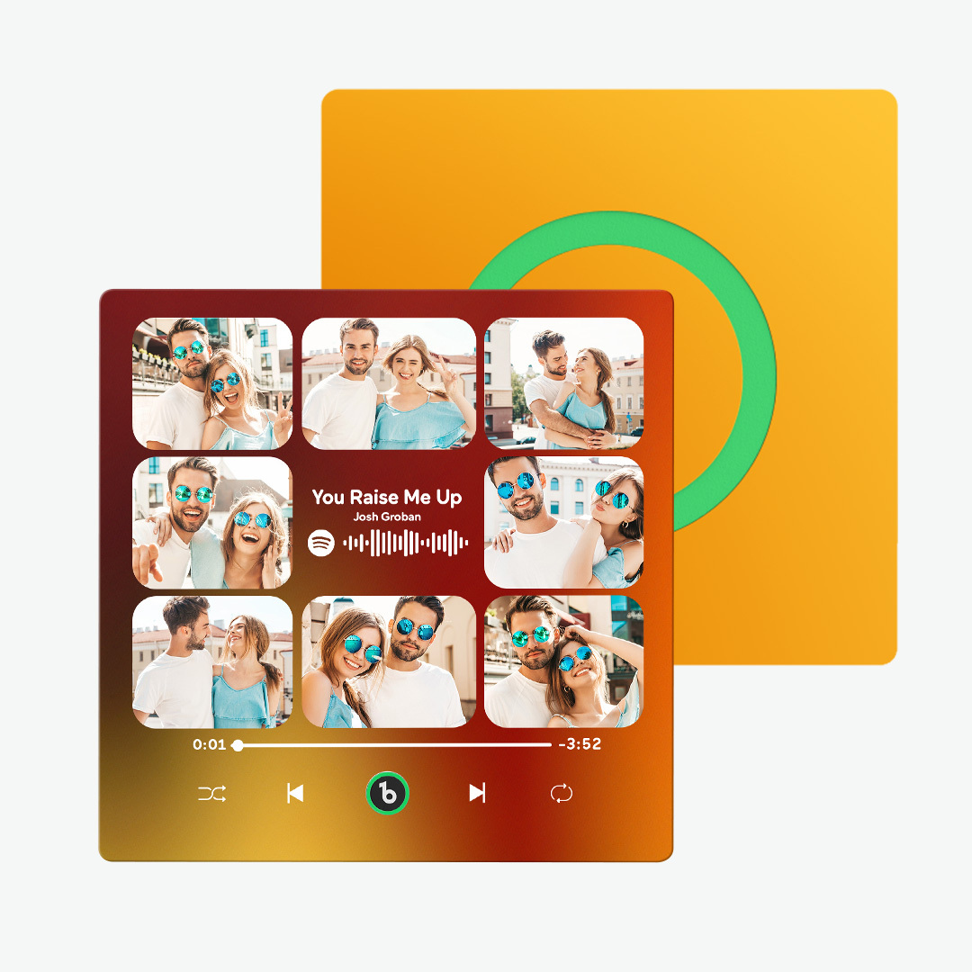 Personalized Music Fridge Magnet Can Plays Song FridgeBeats Pro Supports Bluetooth Connectivity Upgrade Photo Colorful Album Fridge Magnet 9 Photos Gifts for Valentine's Day - mysiliconefoodbag