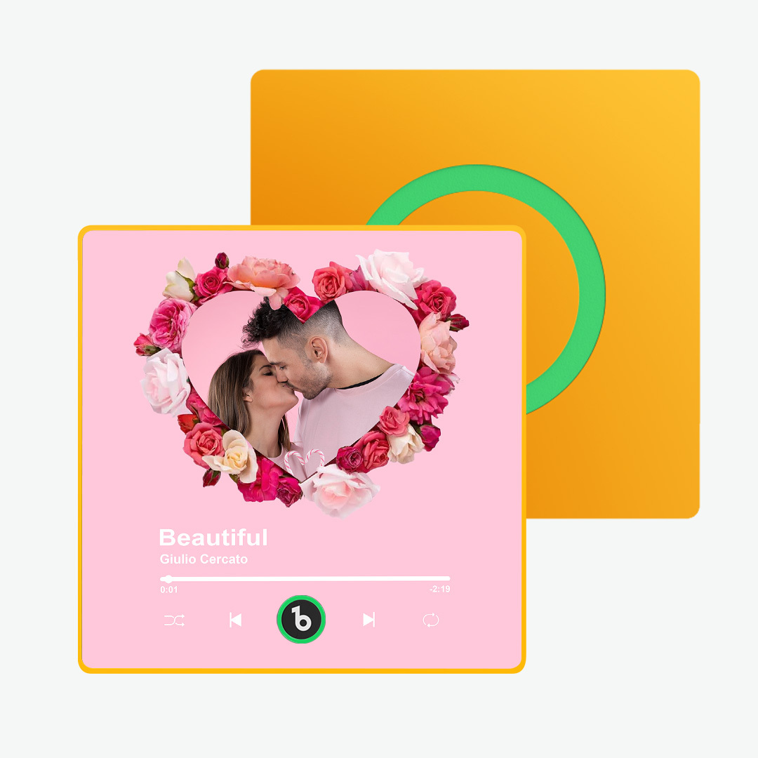 Custom Colorful Album Music Fridge Magnet Personalized Heart Shape Photo Music Fridge Magnet Can Plays Song Customizable Pictures Pink Memory Song Valentine's Day Gifts - mysiliconefoodbag