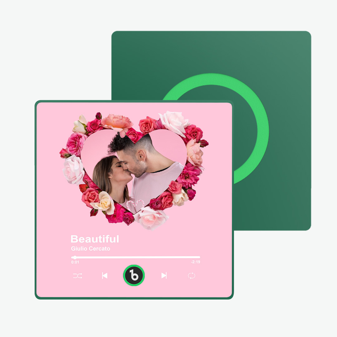 Custom Colorful Album Music Fridge Magnet Personalized Heart Shape Photo Music Fridge Magnet Can Plays Song Customizable Pictures Pink Memory Song Valentine's Day Gifts - mysiliconefoodbag