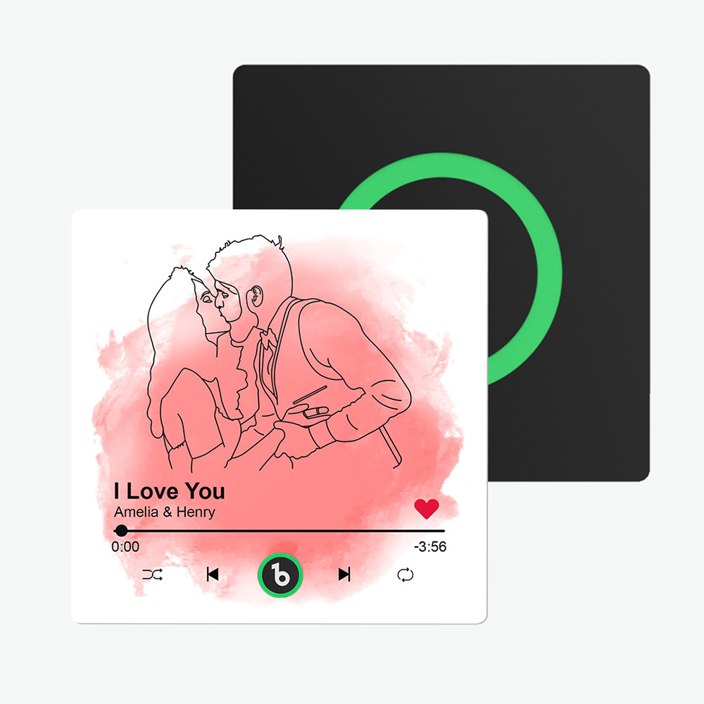 Customized Line Drawing Music Fridge Magnets Personalized Portrait from Photo Fridge Magnets Gift for Husband Wife Home Decor for Couples Valentine's Day Gifts - mysiliconefoodbag