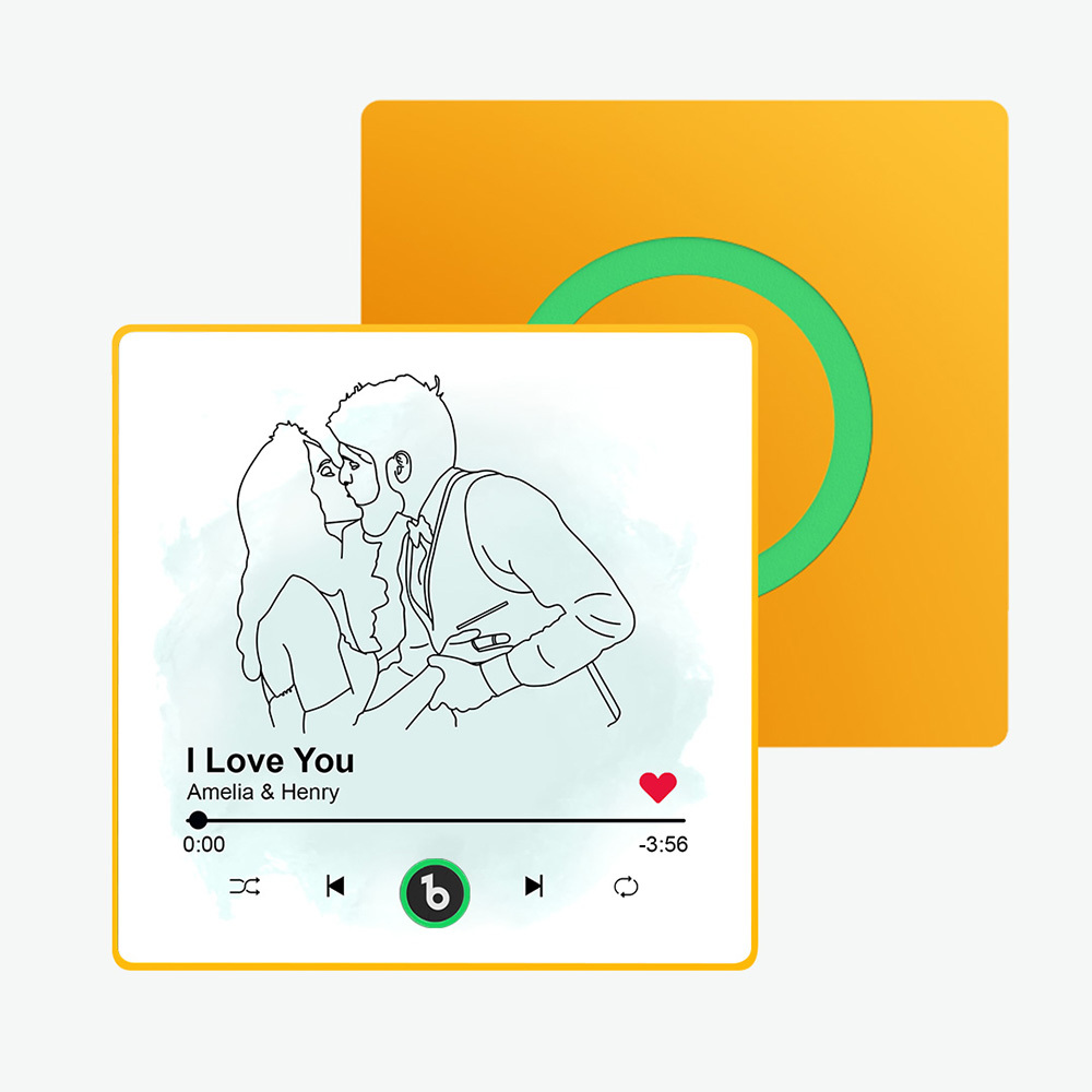 Customized Line Drawing Music Fridge Magnets Personalized Portrait from Photo Fridge Magnets Gift for Husband Wife Home Decor for Couples Valentine's Day Gifts - mysiliconefoodbag