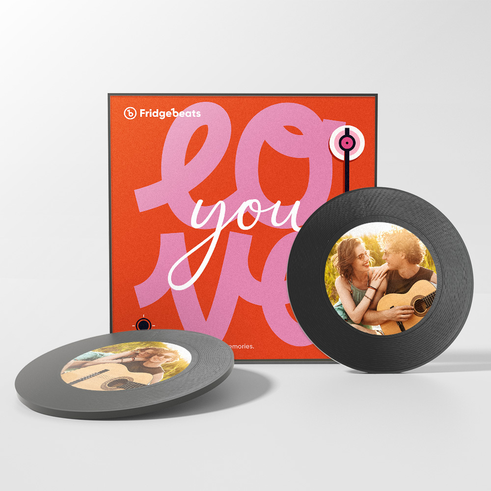 Custom Song Fridge Magnet With Couple's Photo Supports NFC Functionality Gifts for Girlfriend - mysiliconefoodbag