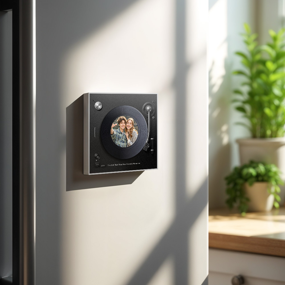 Custom Music And Photo Fridge Magnet Personalized Record Fridge Magnet Valentine's Gift for Couple - mysiliconefoodbag