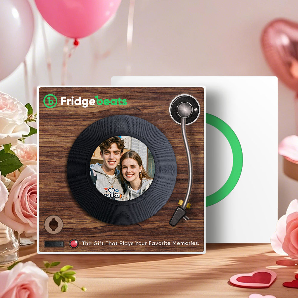 Custom Music And Photo Fridge Magnet Vintage Style Song Fridge Magnet NFC Functionality - mysiliconefoodbag