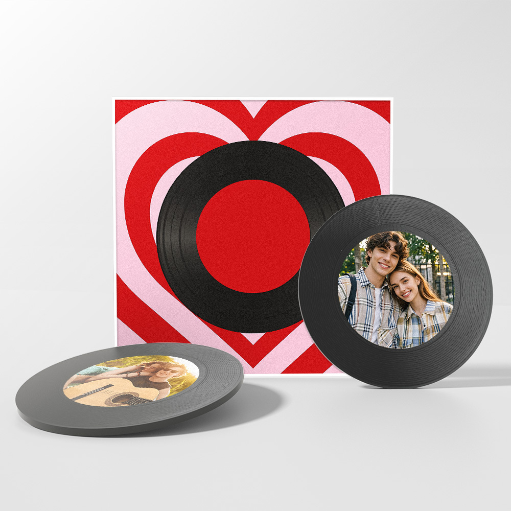Custom Music And Photo Fridge Magnet Personalized Love Wave Fridge Magnet Gift for Couple Valentine's Day - mysiliconefoodbag