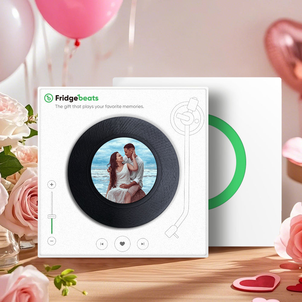 Custom Music Fridge Magnet With Photo NFC Functionality Gifts for Couple - Heart - mysiliconefoodbag