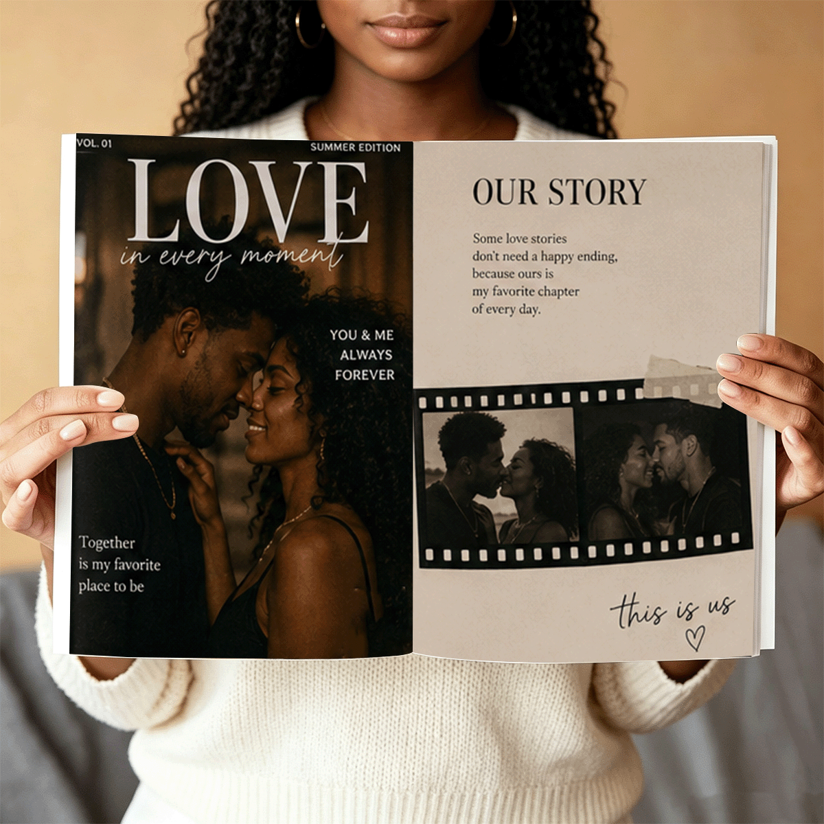 Personalized LOVE STORY Magazine for Couples on Anniversary