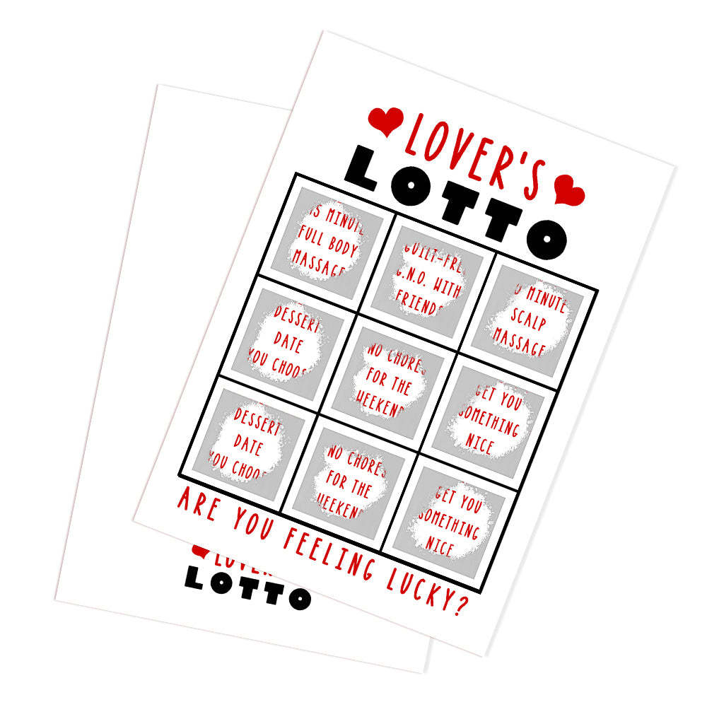 Lover's Lotto Scratch Card Valentine's Day Surprise Funny Scratch off Card - mysiliconefoodbag