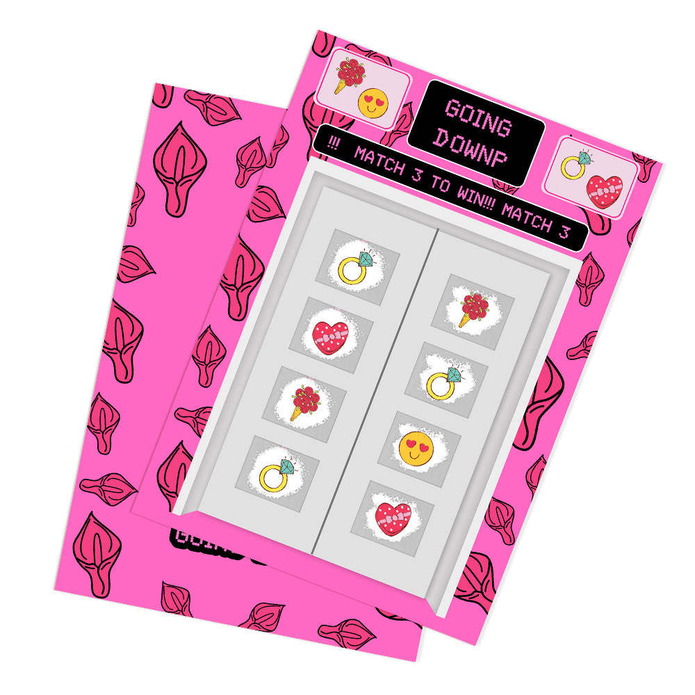 Going Down Scratch Card Valentine's Day Surprise Funny Scratch off Card - mysiliconefoodbag