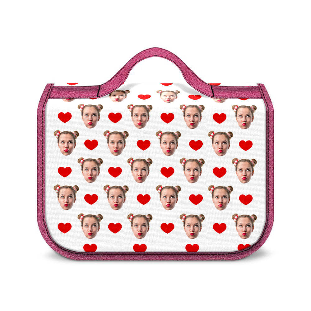 Custom Face Hanging Toiletry Bag Personalized White Cosmetic Makeup Travel Organizer for Men and Women - mysiliconefoodbag
