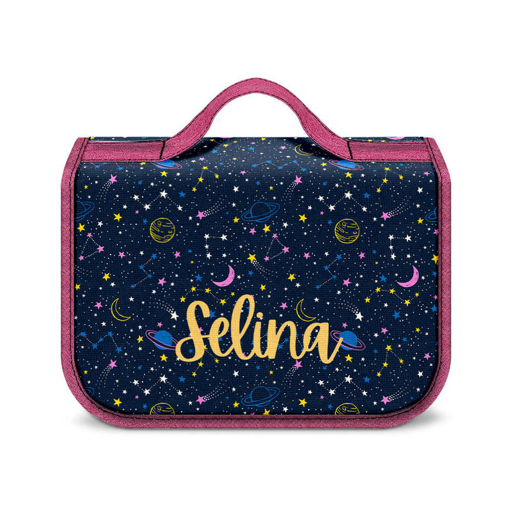 Custom Hanging Toiletry Bag Personalized Starry Sky Cosmetic Makeup Travel Organizer for Men and Women - mysiliconefoodbag