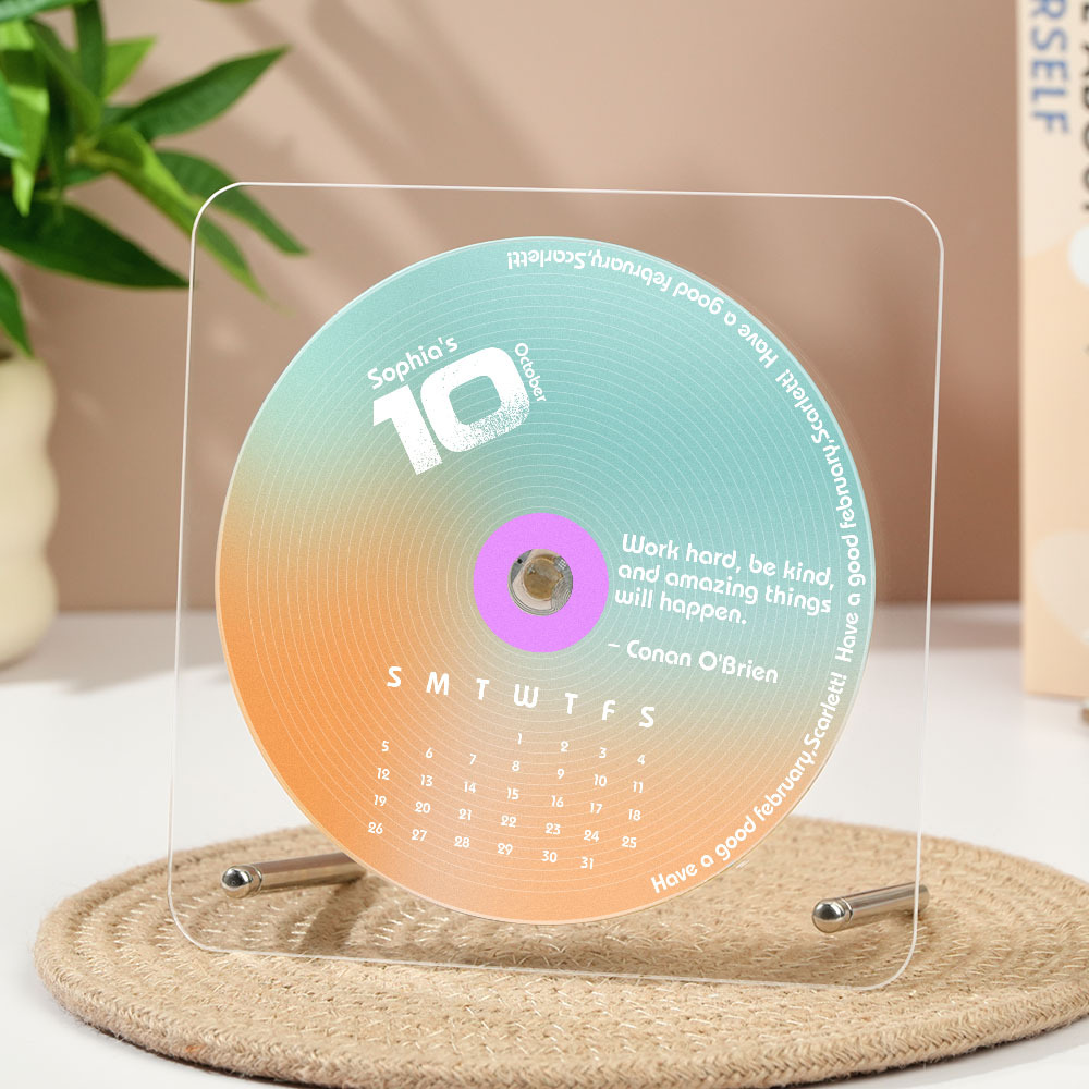 Custom NFC Acrylic Music Calendar Personalized Desk Display & Romantic Gift for Couples Friends & Fans