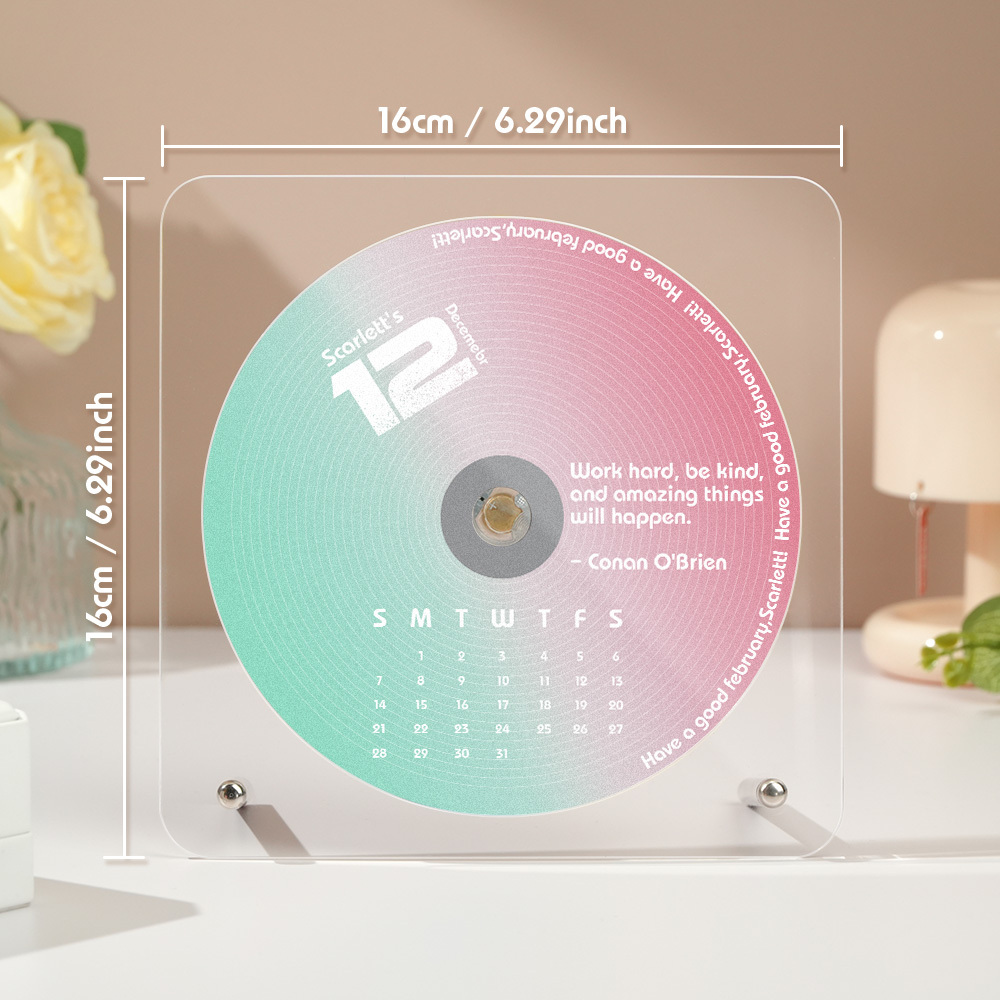 Custom NFC Acrylic Music Calendar Personalized Desk Display & Romantic Gift for Couples Friends & Fans