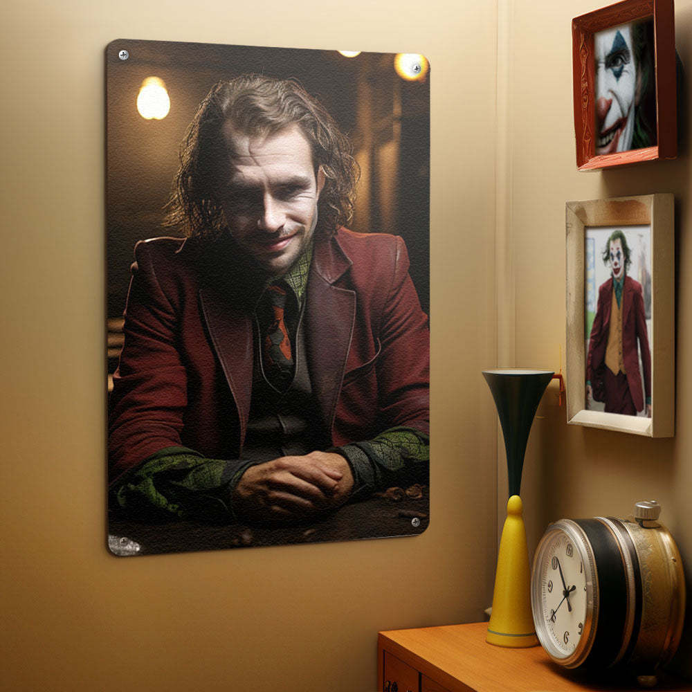 Custom Face Joker Metal Poster Personalized Photo Portrait Gifts for Him - mysiliconefoodbag