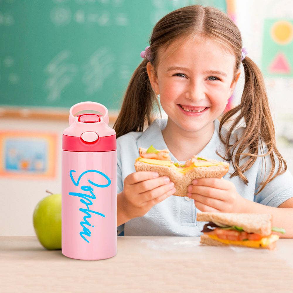 Personalized Name Water Bottles Custom 12oz Water Bottles Cute Back to School Gifts for Kids - mysiliconefoodbag
