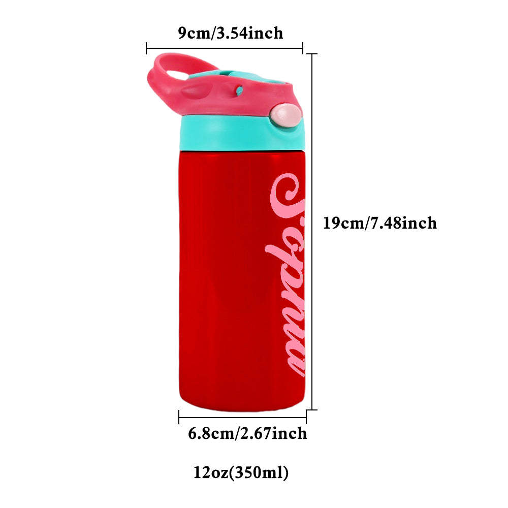 Personalized Name Water Bottles Custom 12oz Water Bottles Cute Back to School Gifts for Kids - mysiliconefoodbag