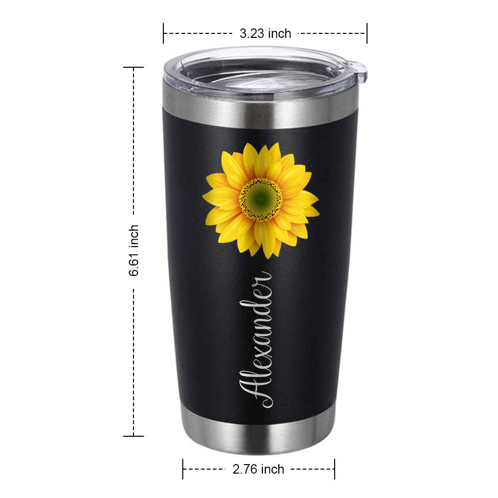 Custom Name Tumbler Sunflower Gifts for Her - mysiliconefoodbag