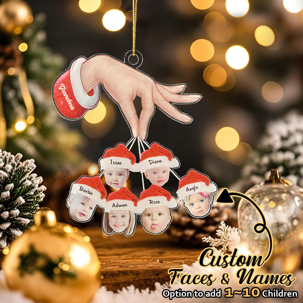 Personalized Grandma Grandkids Christmas Gift Custom Acrylic Funny Christmas Ornament Gifts - mysiliconefoodbag