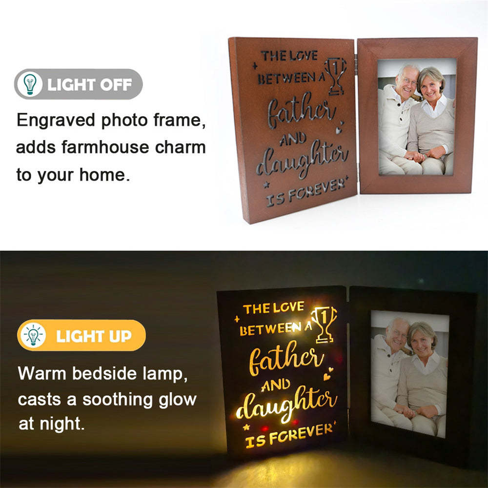 Personalized Photo Frame with Lights Gift for Father Mother Lover - mysiliconefoodbag