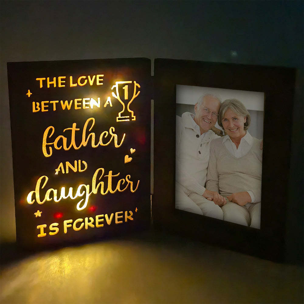 Personalized Photo Frame with Lights Gift for Father Mother Lover - mysiliconefoodbag