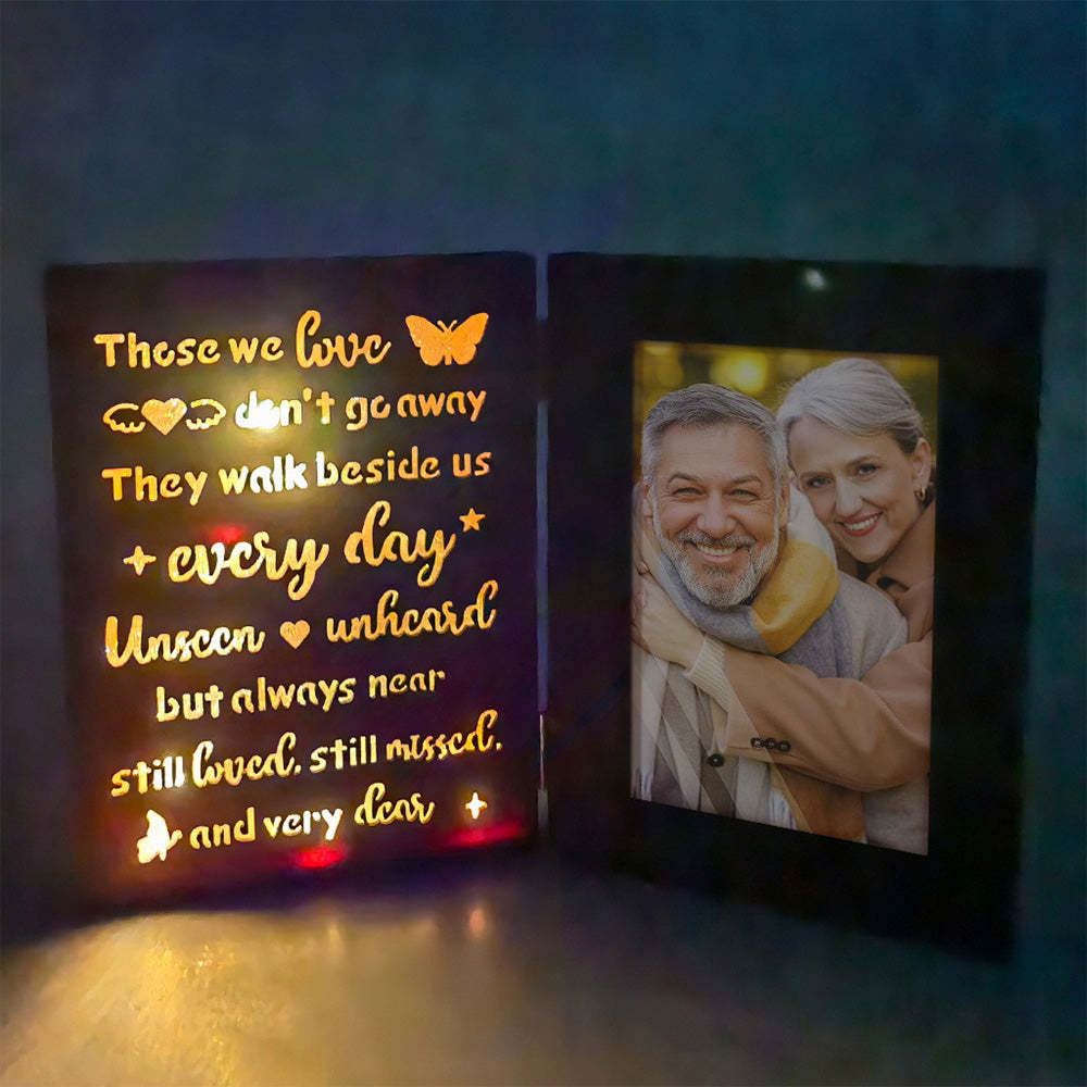 Personalized Photo Frame with Lights Gift for Father Mother Lover - mysiliconefoodbag