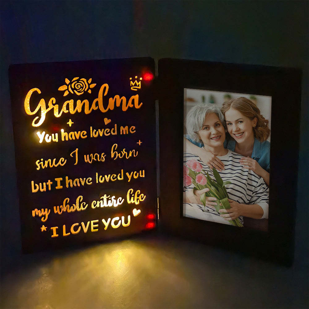 Personalized Photo Frame with Lights Gift for Father Mother Lover - mysiliconefoodbag
