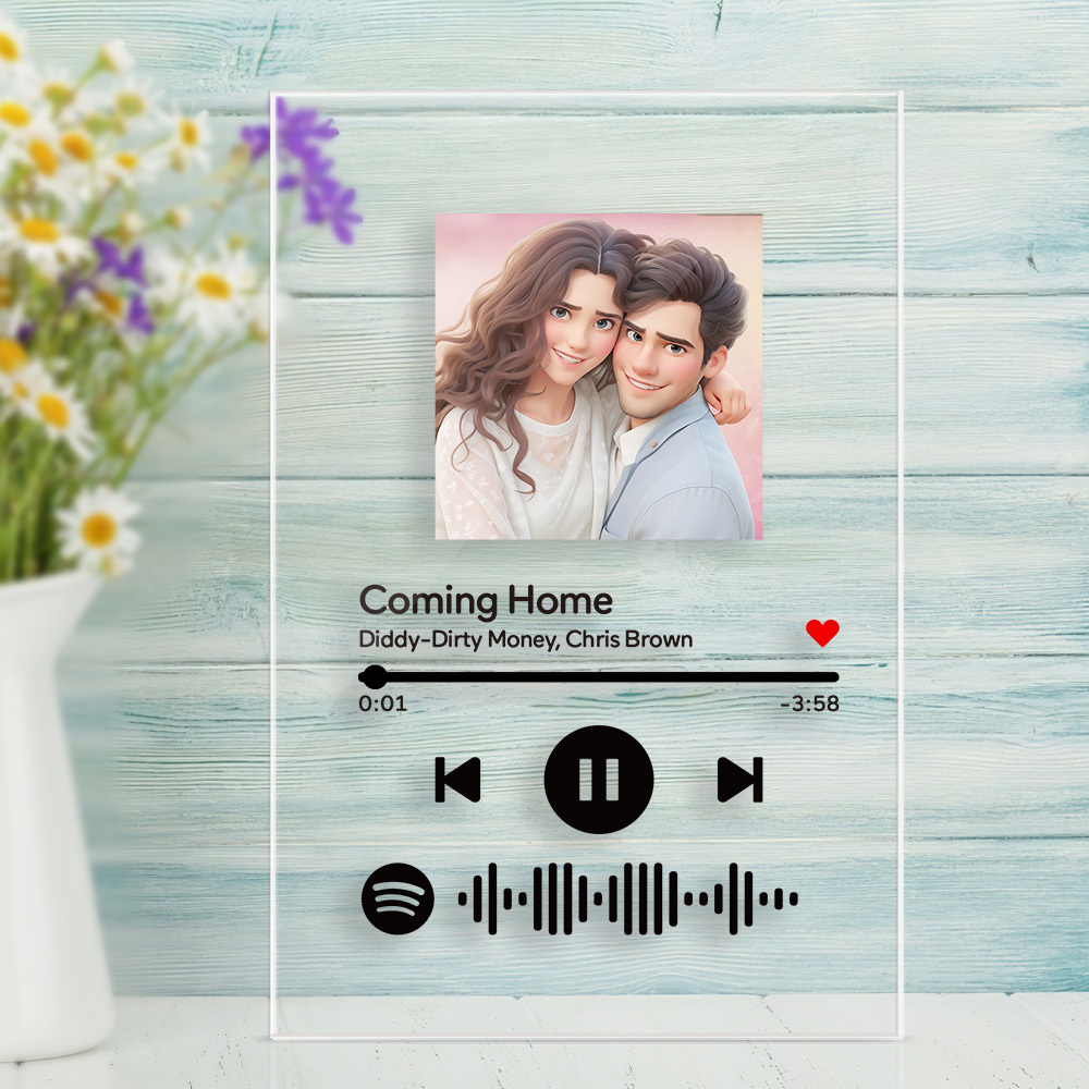 Custom Song Poster Scannable Spotify Code Acrylic Music Plaque Night Light Gifts For Christmas