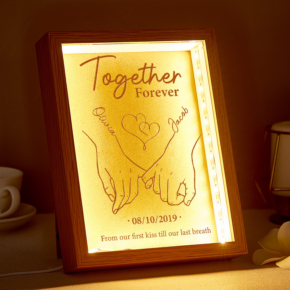Personalized Custom Frame Light Box - Gift For Husband Wife, Anniversary Together Forever From Our First Kiss Till Our Last Breath - Couple Personalized Custom Frame Light Box - Gift For Husband Wife, Anniversary Together Forever From Our First Kiss Till - mysiliconefoodbag