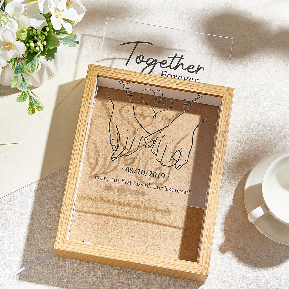 Personalized Custom Frame Light Box - Gift For Husband Wife, Anniversary Together Forever From Our First Kiss Till Our Last Breath - Couple Personalized Custom Frame Light Box - Gift For Husband Wife, Anniversary Together Forever From Our First Kiss Till - mysiliconefoodbag