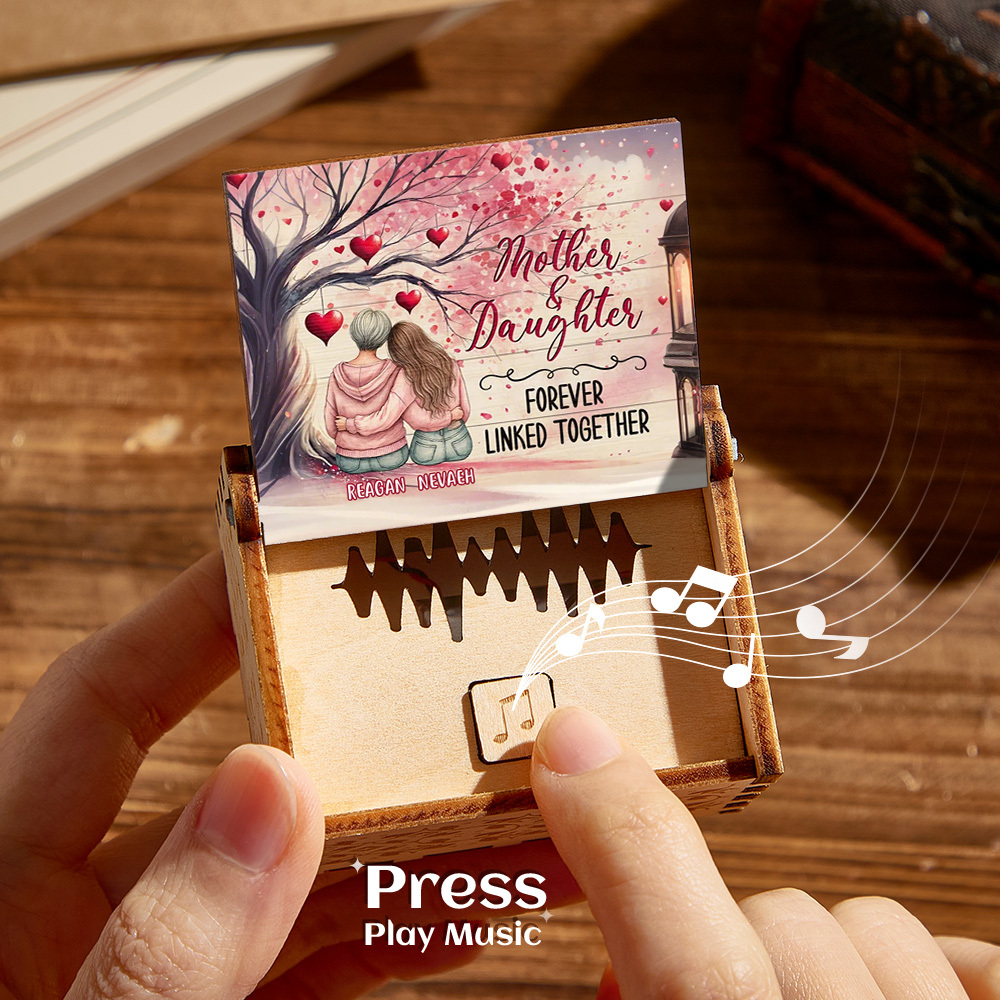Personalized Wooden Music Box Custom Music Box Gift for Mother - mysiliconefoodbag