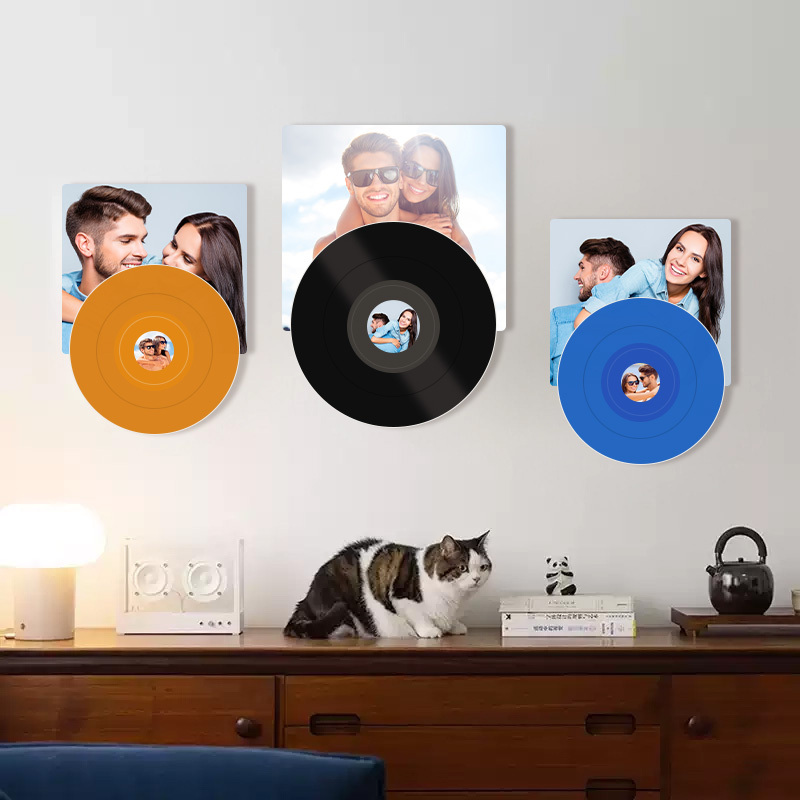 Personalized Couple Vinyl Music Wall Art Relive Your Love Story with a Photo & Song That Plays with Just One Click