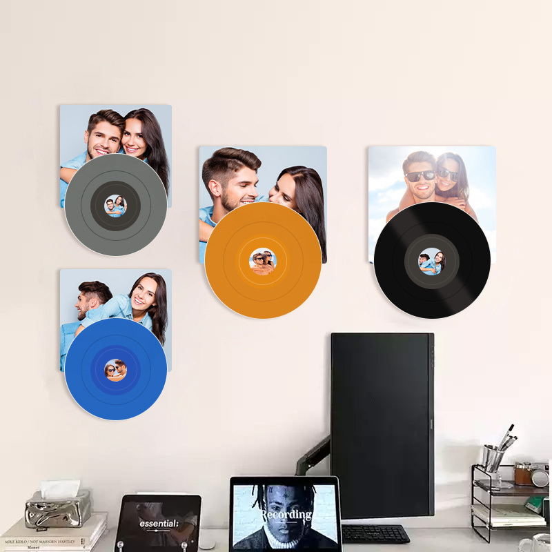 Personalized Couple Vinyl Music Wall Art Relive Your Love Story with a Photo & Song That Plays with Just One Click