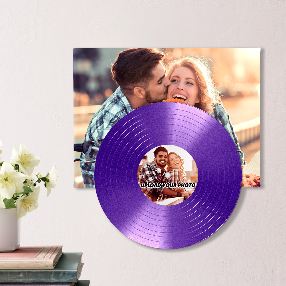 Photo Music Wall Art Vinyl Record Player No Phone Needed Just Click to Play Lingering Memory Music Best Father's Day Gift for Dad