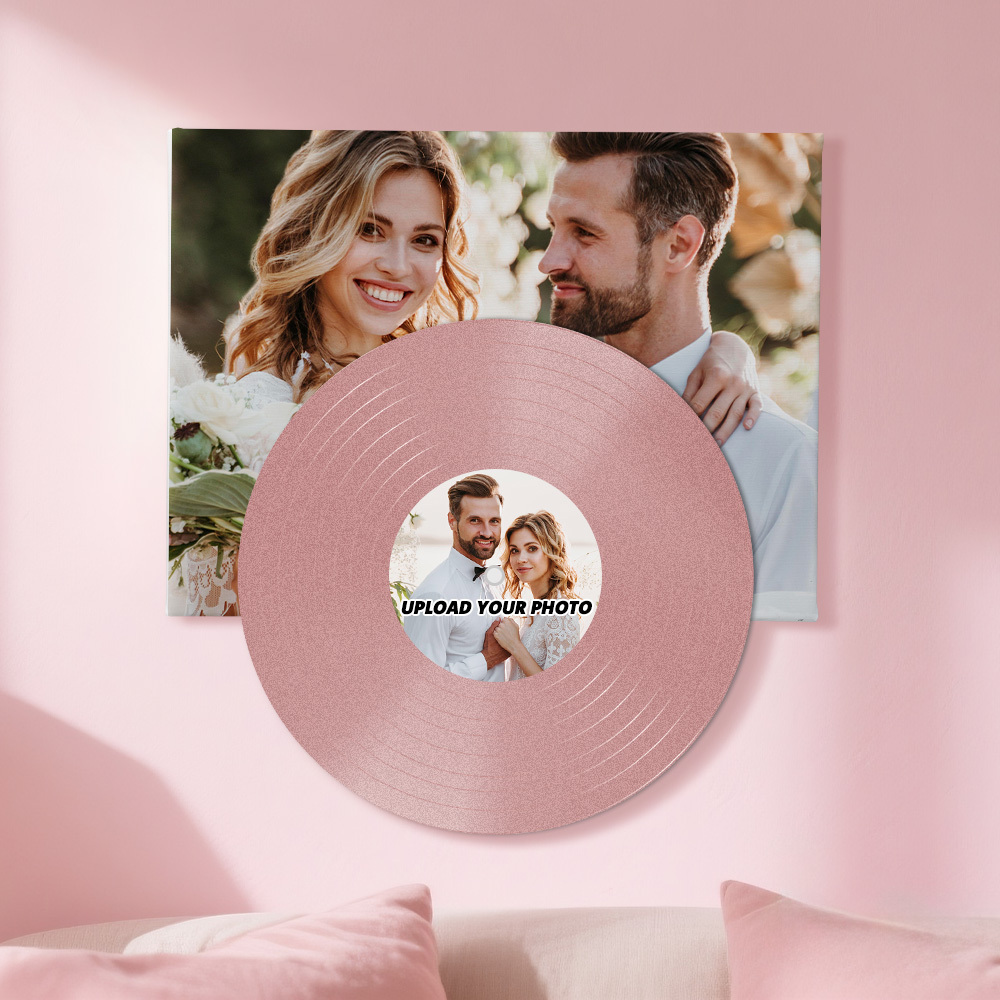 Personalized Couple Vinyl Music Wall Art Relive Your Love Story with a Photo & Song That Plays with Just One Click