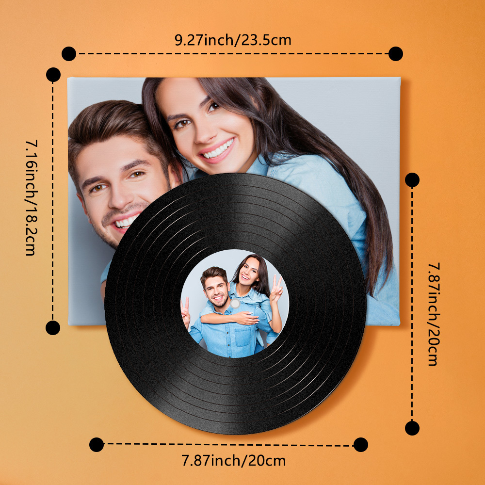 Personalized Couple Vinyl Music Wall Art 鈥?Relive Your Love Story with a Photo & Song That Plays with Just One Click
