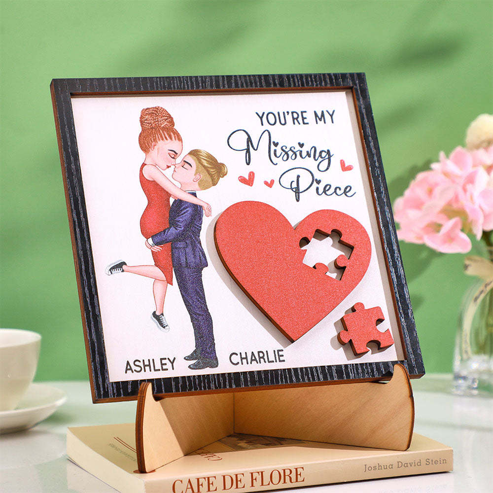 Gifts for Her/Him Personalized Wooden Plaque You Are My Missing Piece - mysiliconefoodbag