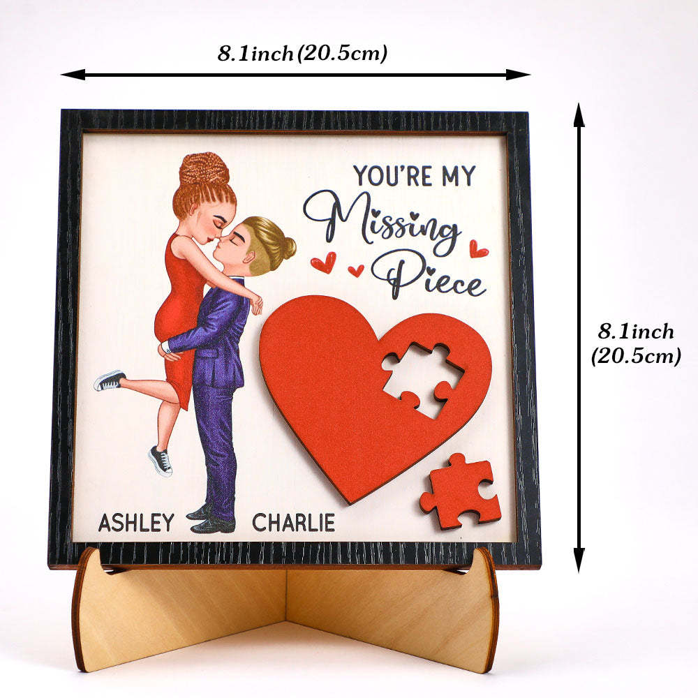 Gifts for Her/Him Personalized Wooden Plaque You Are My Missing Piece - mysiliconefoodbag