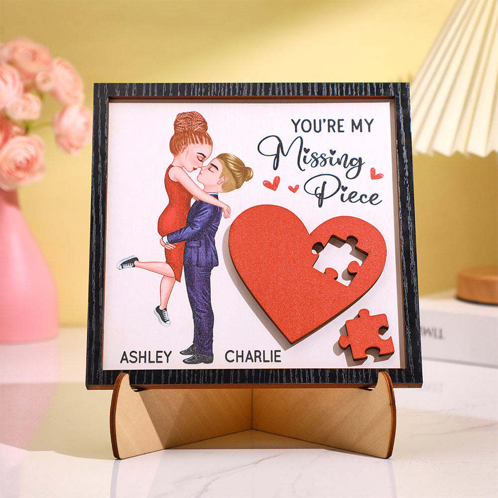 Gifts for Her/Him Personalized Wooden Plaque You Are My Missing Piece - mysiliconefoodbag