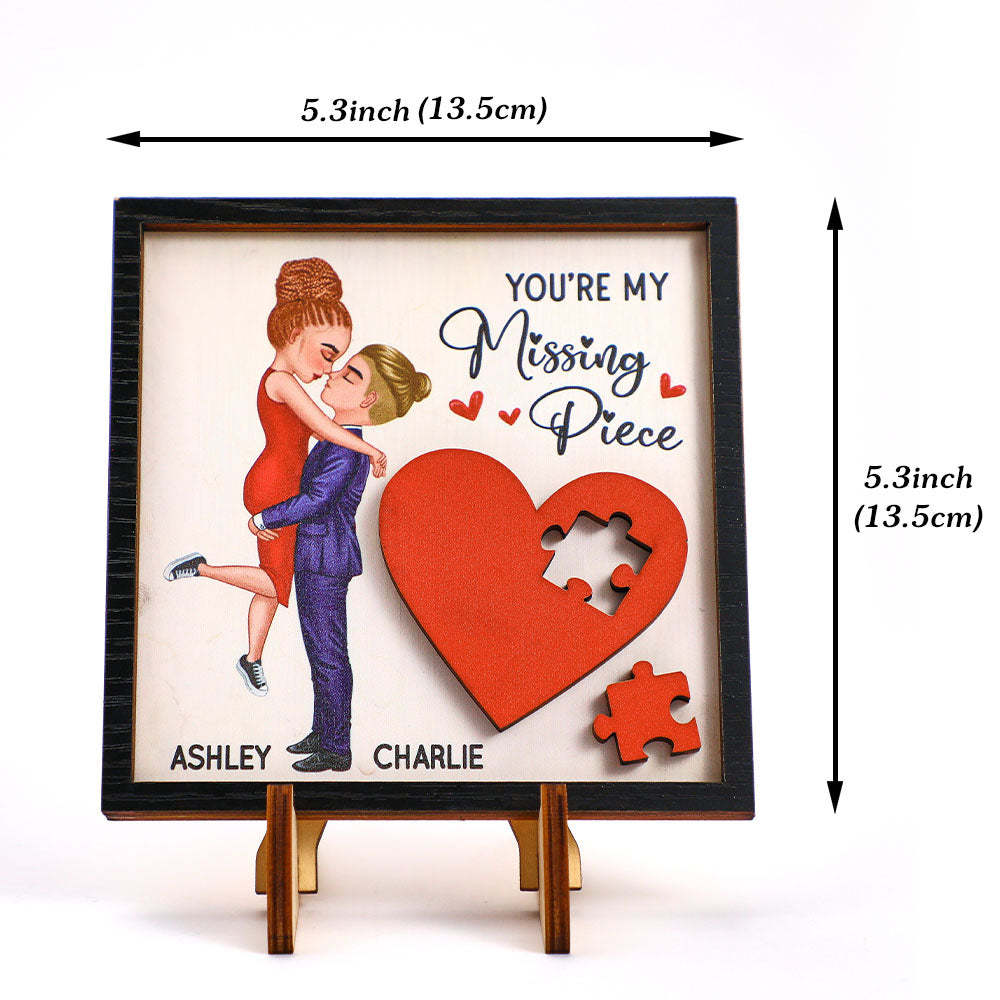 Gifts for Her/Him Personalized Wooden Plaque You Are My Missing Piece - mysiliconefoodbag