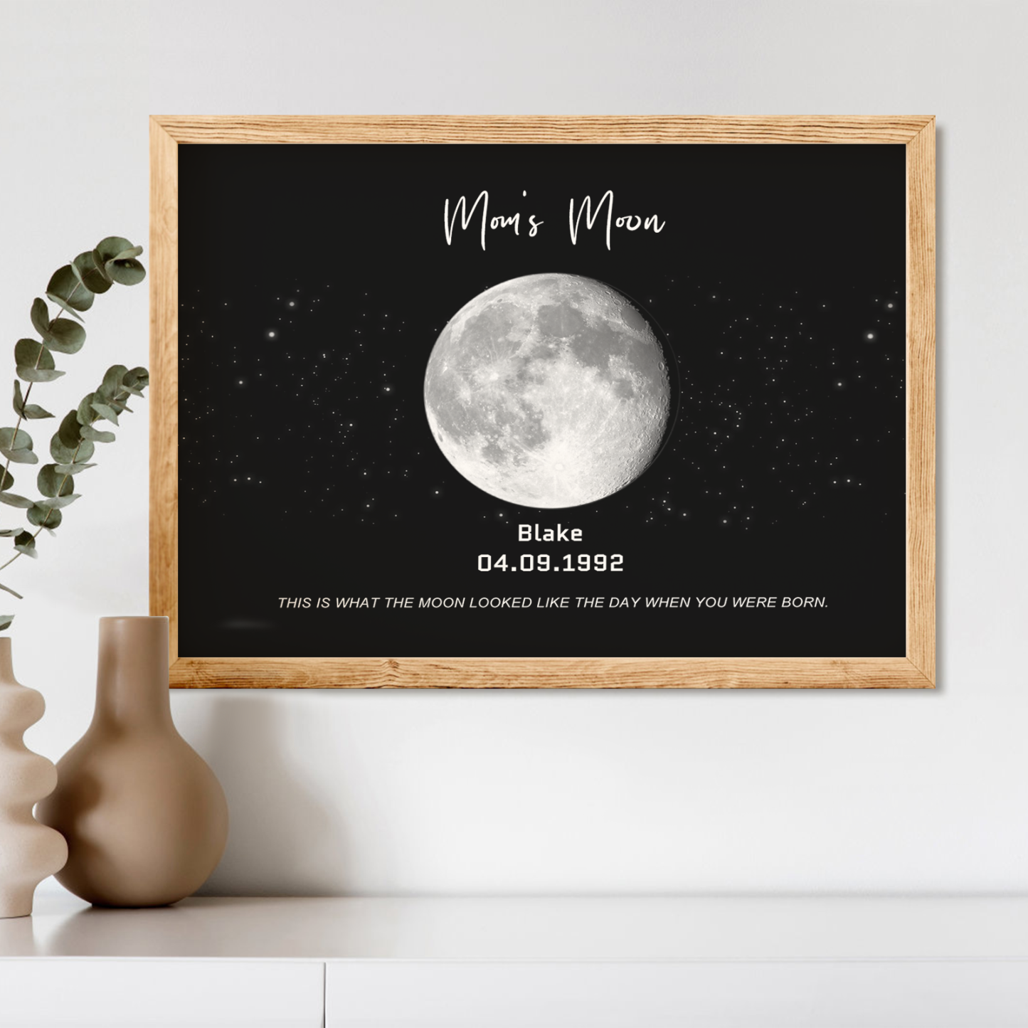 Birthday Gifts Personalized Family Moon Phase Wood Frame